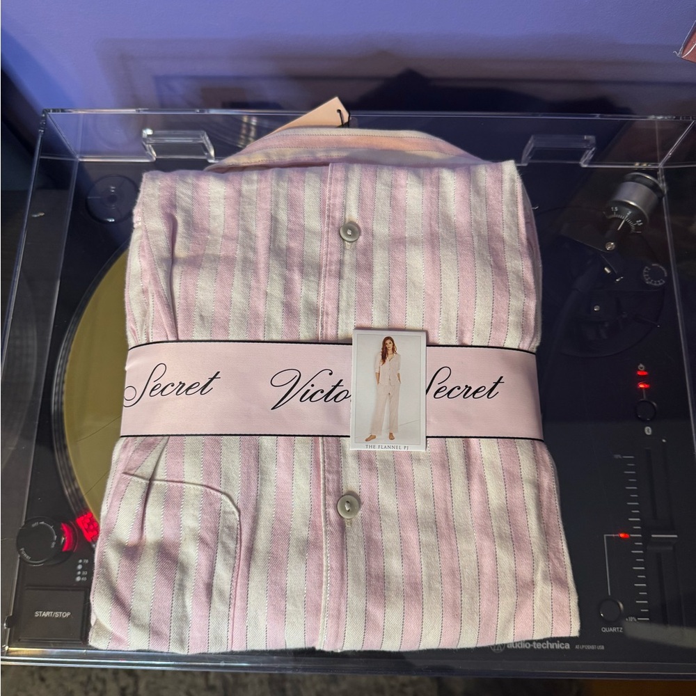 Victoria's Secret Pink and White Striped Pajama Set